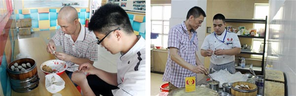東莞長安煌旗沙縣小吃培訓包餃子教學風采