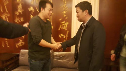 煌旗小吃培訓(xùn)雷總督導(dǎo)與宜興市市委書記會面