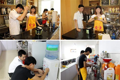 黃江奶茶技術(shù)培訓班學員學習風采