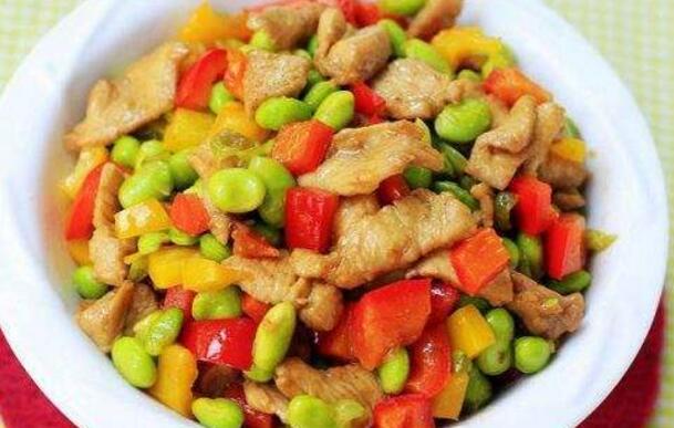 毛豆炒肉的做法
